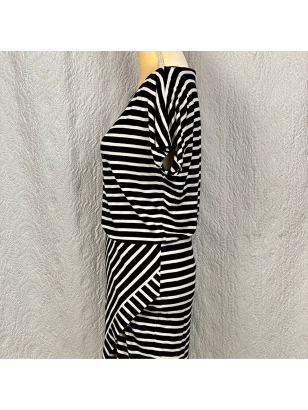 White House Black Market Stripe Wrap Skirt Asymmetrical Dress - Picture 6 of 13